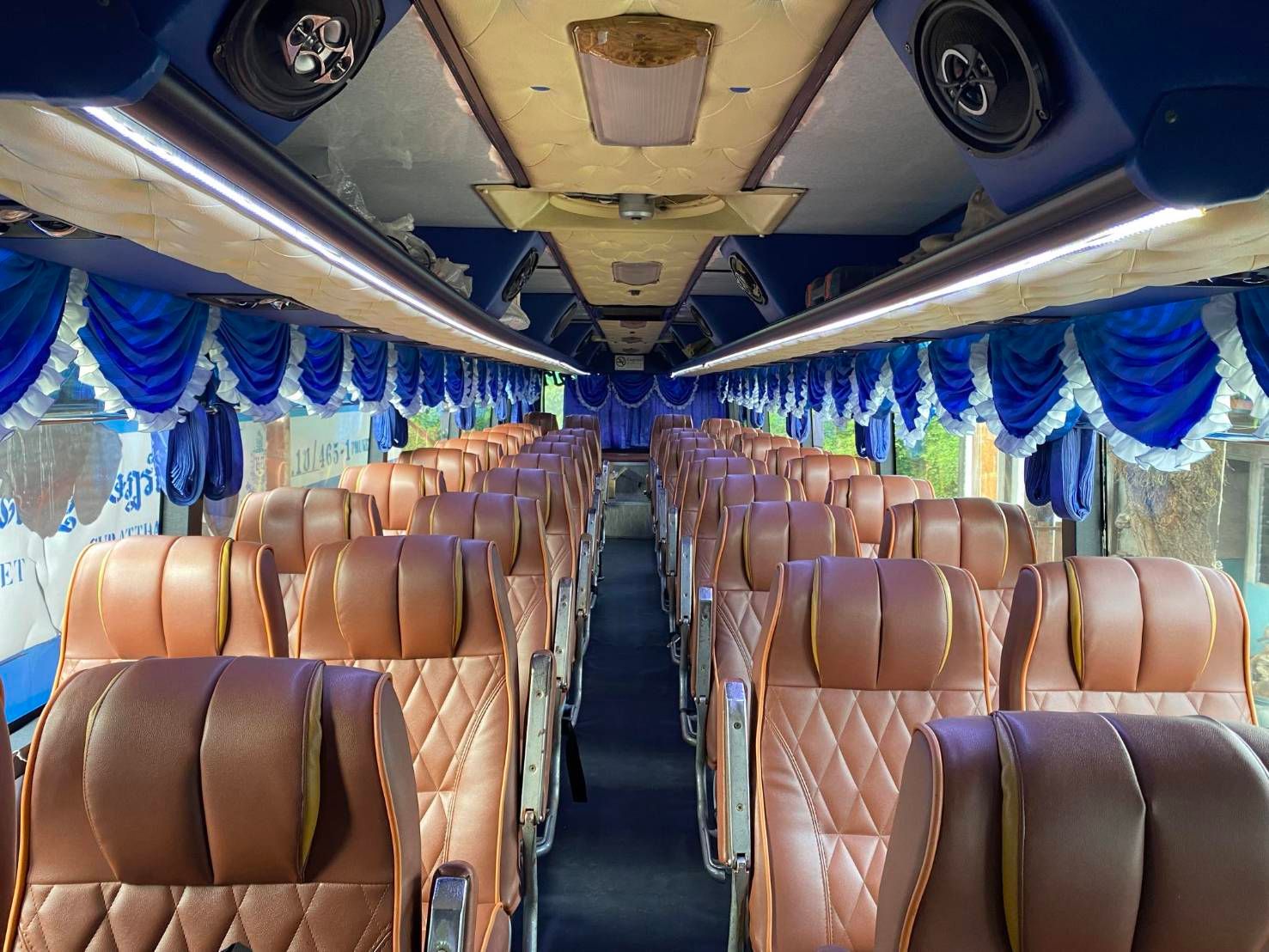 Interior of Bus 465 - Air-conditioned seats on the Phuket to Khao Sok route