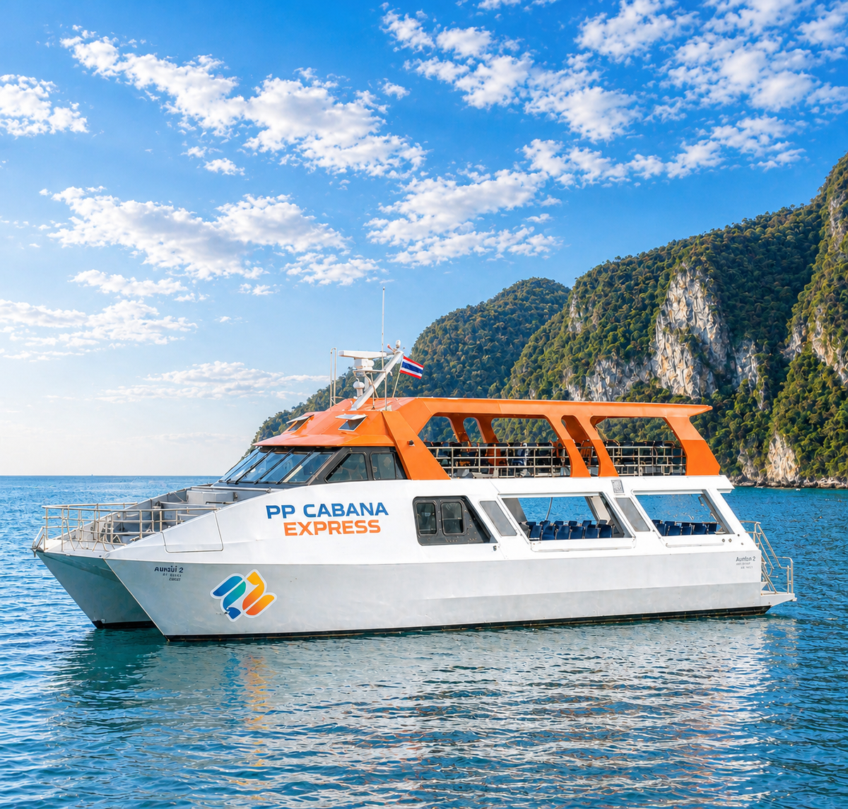 Krabi Marina Pier to Phi Phi catamaran with hotel pickup