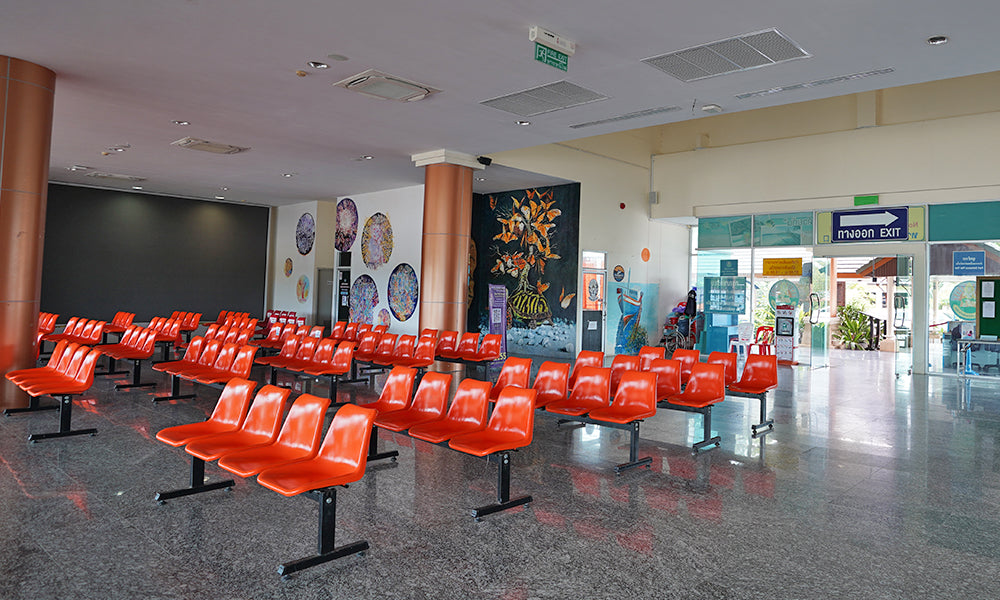 Passenger waiting area inside Pak Bara Pier terminal before speedboat departure to Koh Lipe
