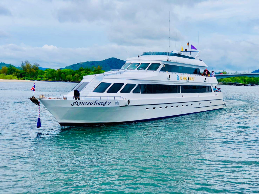Ao Nang Princess ferry boat on calm turquoise water near Nopparat Thara Pier, Krabi — Koh Phi Phi to Ao Nang route