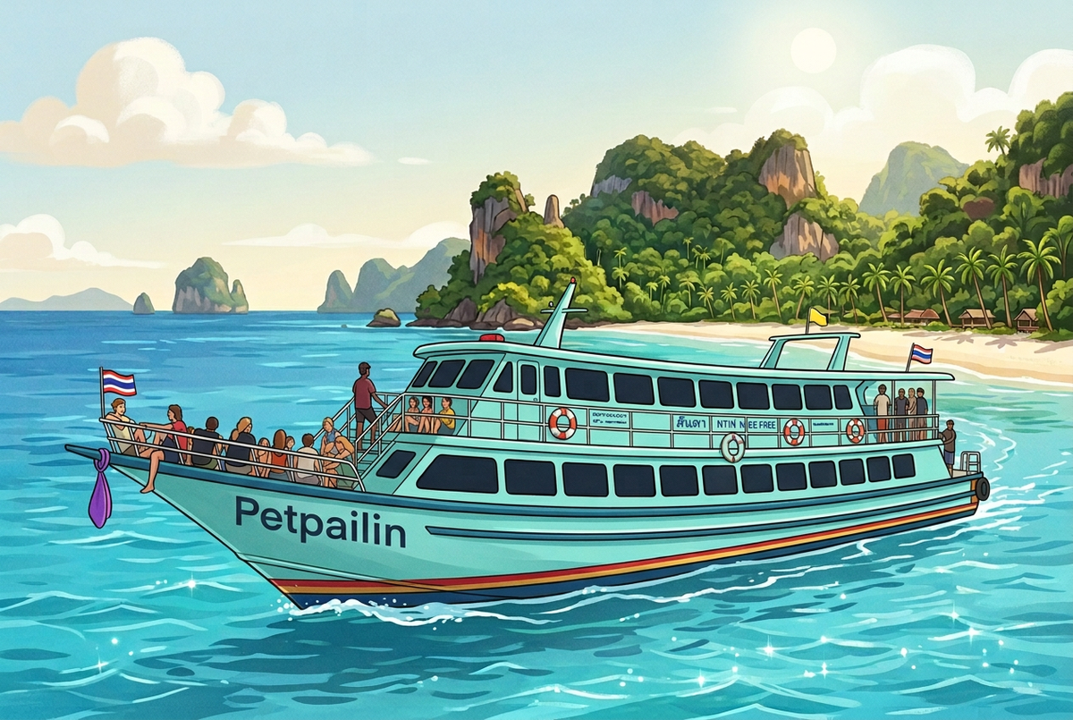 ภาพเรือเฟอร์รี่แก้ชื่อเป็น Petpailin